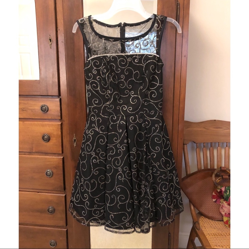 Black Dress with Silver Glitter